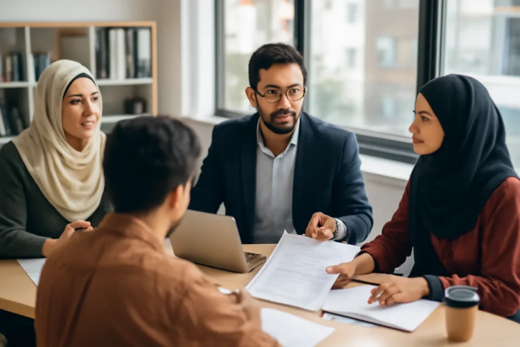 Pakistani career counselors and trainers guiding students in
